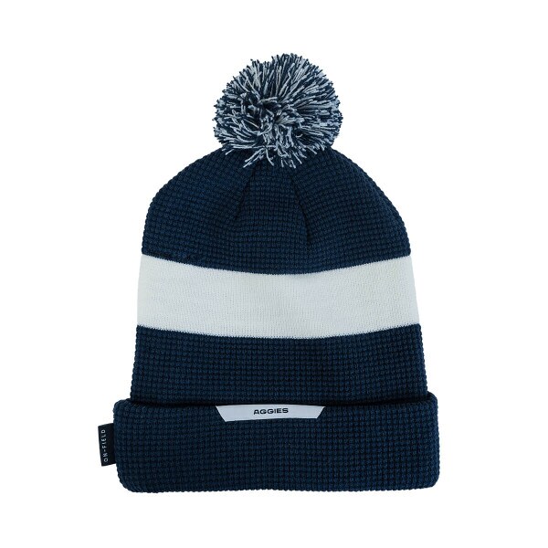 Nike, Aggies, Striped, Pom Pom, Cuff, Beanie